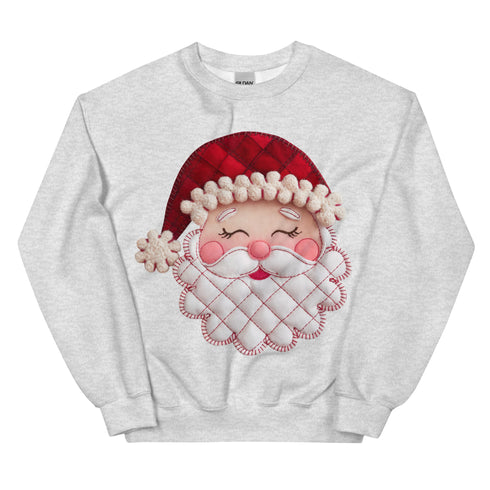 Santa Faux Patchwork Christmas Sweatshirt,
