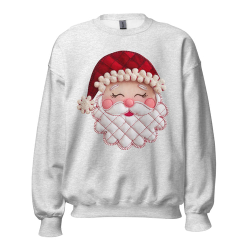 Santa Faux Patchwork Christmas Sweatshirt,