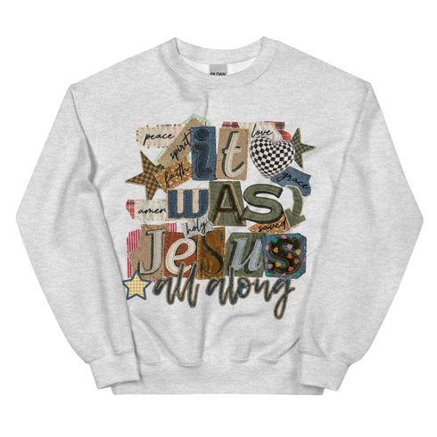 It was Jesus Faux Quilt Crewneck