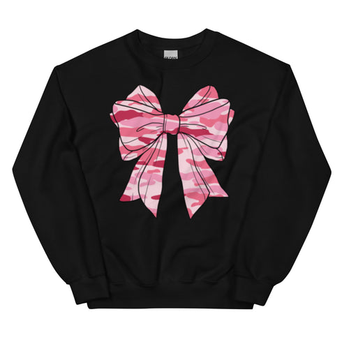 Camo Pink Bow Crewneck