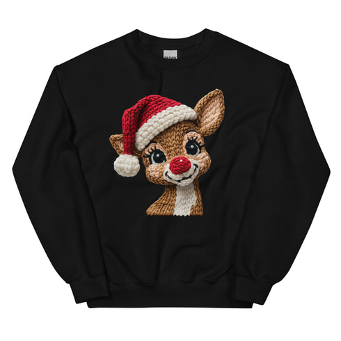 Faux Yarn Reindeer Crewneck