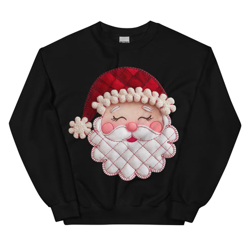 Santa Faux Patchwork Christmas Sweatshirt,