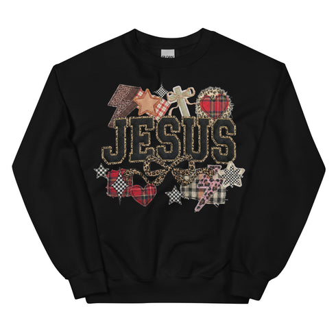 Jesus Faux Quilted Crewneck