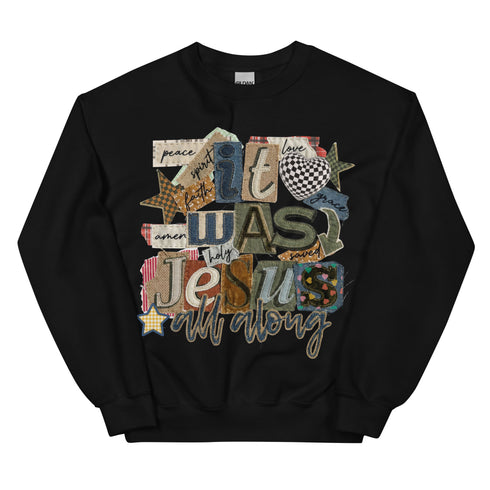 It was Jesus Faux Quilt Crewneck