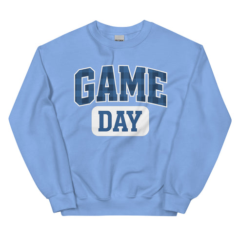 Game Day Royal Blue Plaid Football Sweatshirt