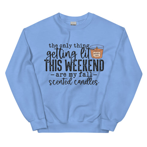 Getting Lit Fall Candles Halloween Sweatshirt