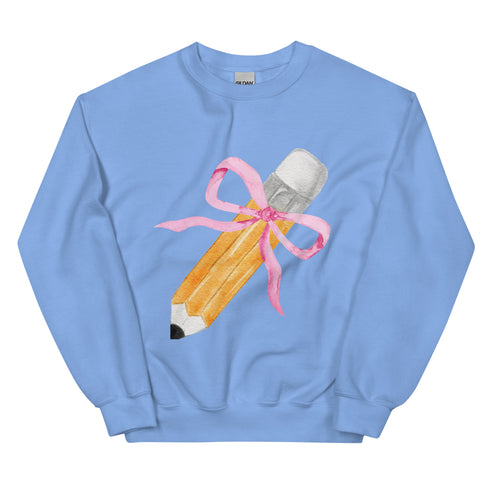 Coquette Teacher Bow Pencil Sweatshirt