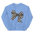 Race Checkered Bow Sweatshirt, Car Racing Crewneck Unisex Sweatshirt, Womenswear Oversized Top
