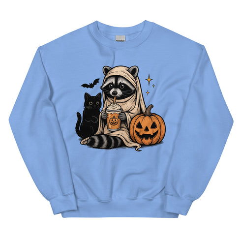 Halloween Fall Coffee Racoon Crewneck