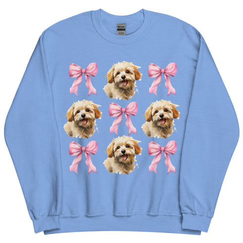 Maltipoo Pink Bow Dog Sweatshirt