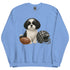Black and White Shih Tzu Football dog Sweatshirt