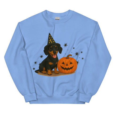 Black & Tan Short Hair Dachshund Halloween Witchy Dogs Sweatshirt