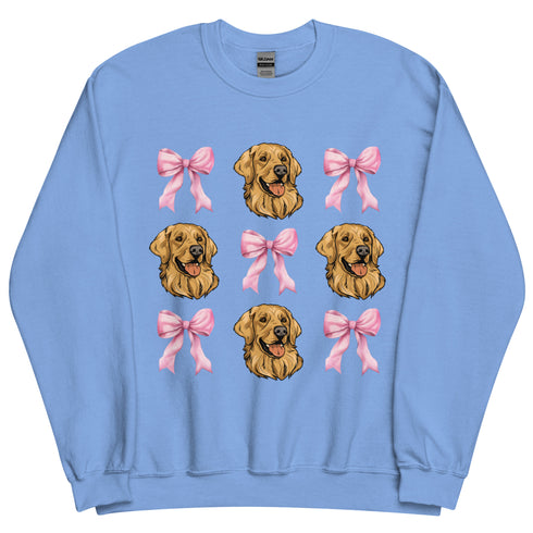Golden Retriever with bows Sweatshirt