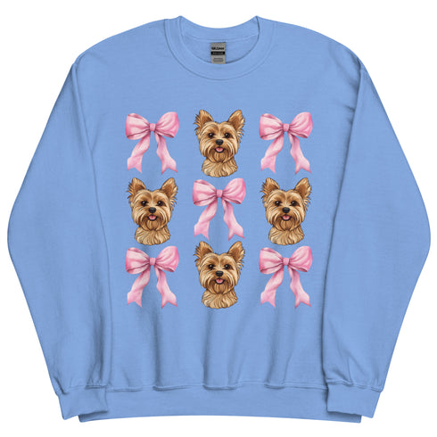 Blonde Yorkie with bows Sweatshirt