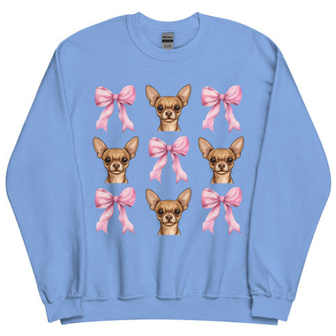Tan chihuahua with bows Sweatshirt