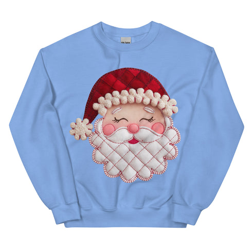 Santa Faux Patchwork Christmas Sweatshirt,