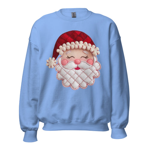 Santa Faux Patchwork Christmas Sweatshirt,