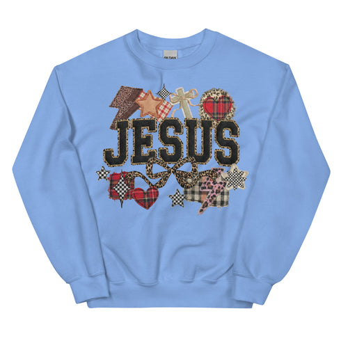Jesus Faux Quilted Crewneck