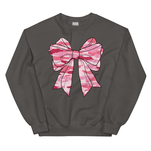 Camo Pink Bow Crewneck