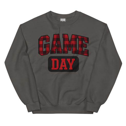 Game Day Red Plaid Football Sweatshirt
