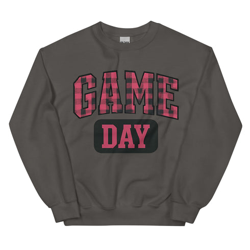 Game Day Pink Plaid Football Sweatshirt