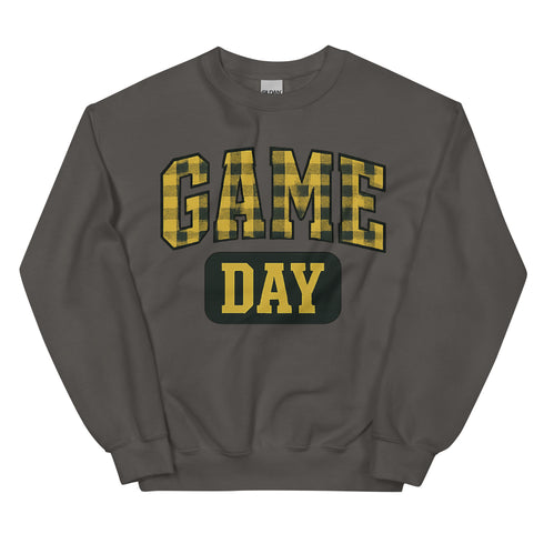 Game Day Yellow Plaid Football Sweatshirt