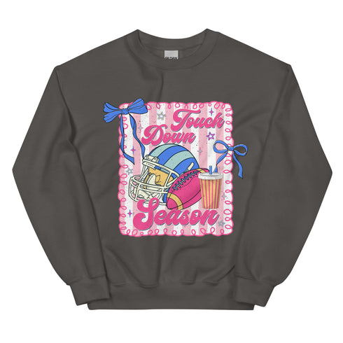 Football Touch Down Season Pink Sweatshirt