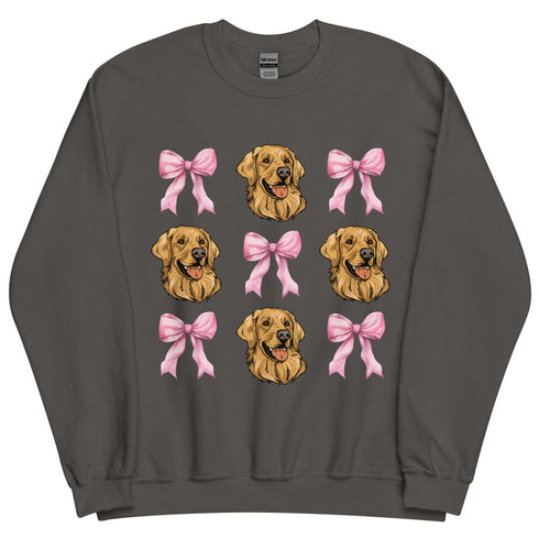 Golden Retriever with bows Sweatshirt