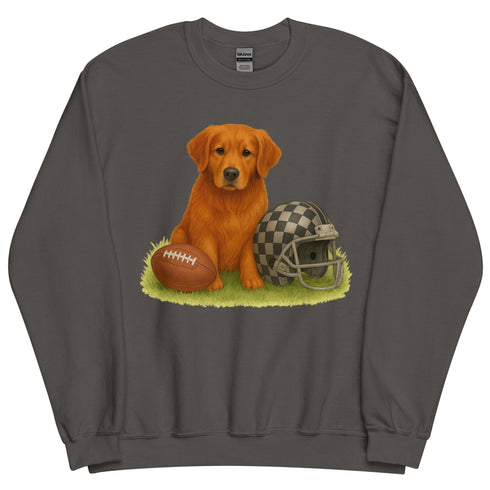 Red Golden Retriever Football Crewneck