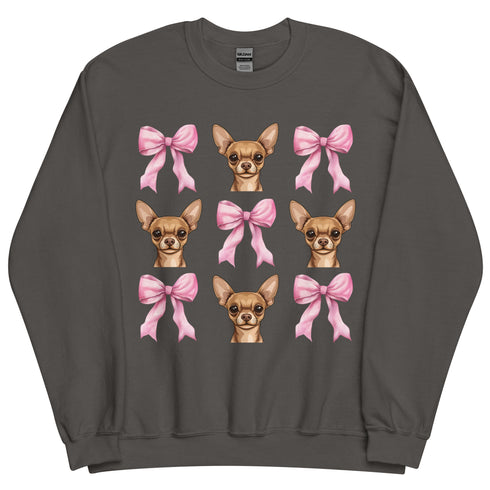 Tan chihuahua with bows Sweatshirt
