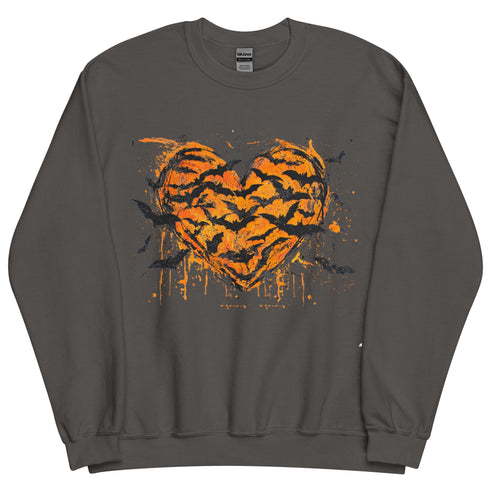 Halloween Heart and Bats Sweatshirt