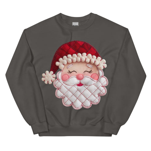 Santa Faux Patchwork Christmas Sweatshirt,