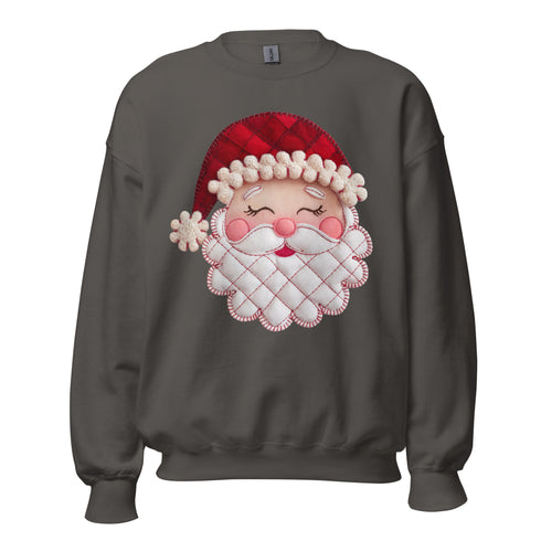 Santa Faux Patchwork Christmas Sweatshirt,
