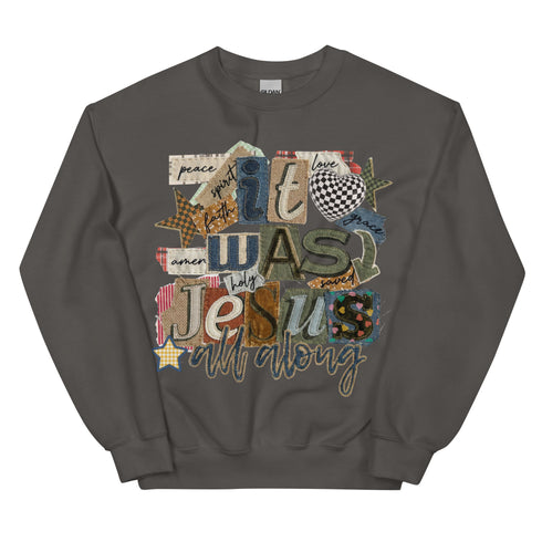 It was Jesus Faux Quilt Crewneck