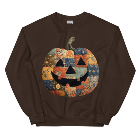 Jack O Lantern Patchwork Pumpkin Sweatshirt