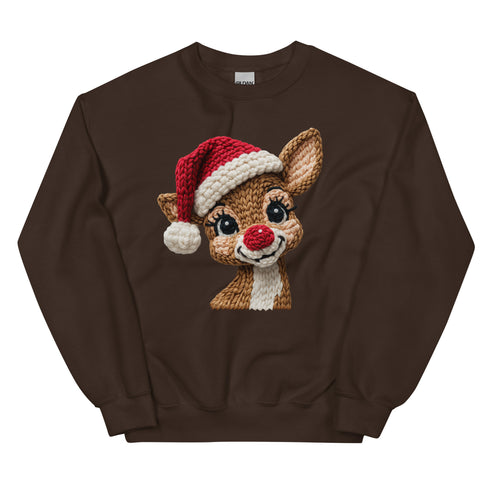 Faux Yarn Reindeer Crewneck