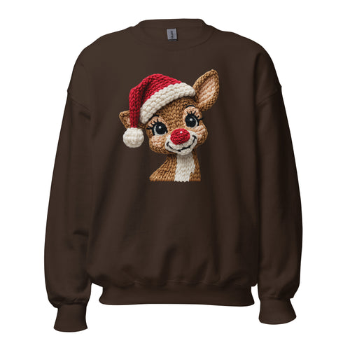Faux Yarn Reindeer Crewneck