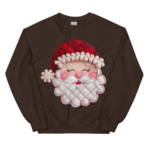 Santa Faux Patchwork Christmas Sweatshirt,