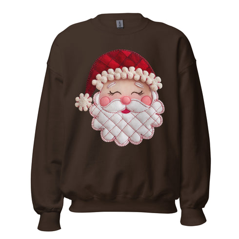 Santa Faux Patchwork Christmas Sweatshirt,