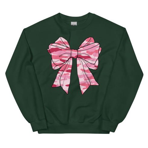 Camo Pink Bow Crewneck