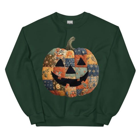 Jack O Lantern Patchwork Pumpkin Sweatshirt