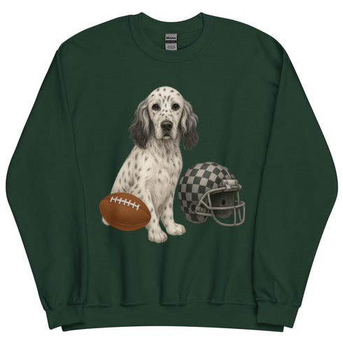 English Setter Dog Football Sweatshirt
