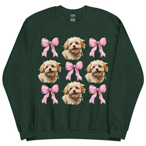 Maltipoo Pink Bow Dog Sweatshirt