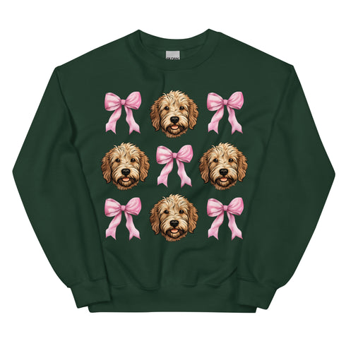 Golden Doodle With PInk Bows Dogs Sweatshirt