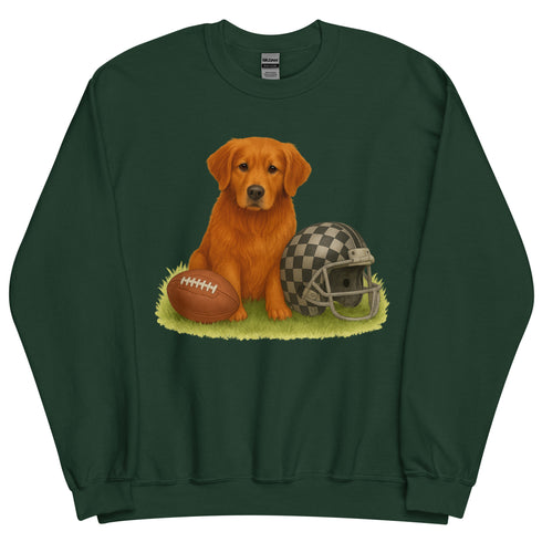 Red Golden Retriever Football Crewneck