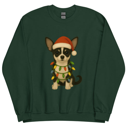 Christmas Black and White Chihuahua Crewneck