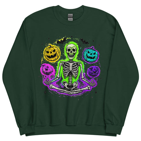Halloween Skeleton Meditation Sweatshirt