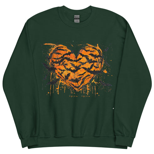 Halloween Heart and Bats Sweatshirt
