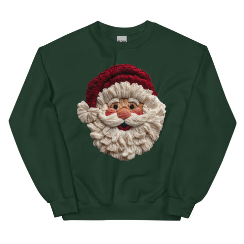 Faux Crochet Yarn Jolly Santa Sweatshirt
