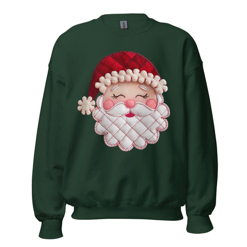 Santa Faux Patchwork Christmas Sweatshirt,